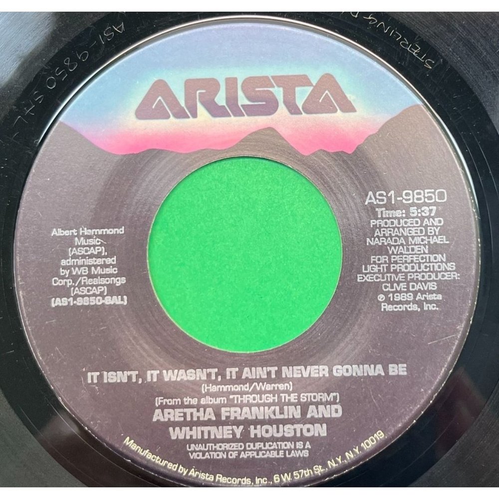 Aretha Franklin Whitney Houston It Isn't It Wasn't Ain't Never Gonna Be 45 Soul